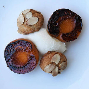 Charred Apricots with Honeyed Mascarpone and Amaretti Cookies