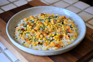 Risotto with Yellow Corn and Peach