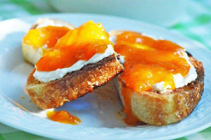 Open-Faced Toast with Apricots and Mornay Sauce