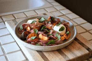 Recipe: Frog Hollow Farm Grilled Yellow Peach, Prosciutto, and Mozzarella Salad