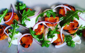 Grilled Apricots with Burrata