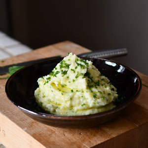 Mashed Potatoes with Chopped Chives and Myer Lemon Olive Oil