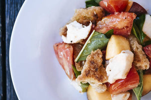 Panzanella with Peaches
