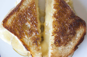 Rustic Rye Grilled Cheese with Ham & Asian Pear Chutney