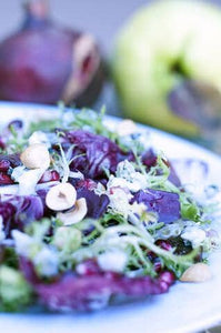 Radicchio Salad w/ Preserved Quince and toasted Hazelnuts