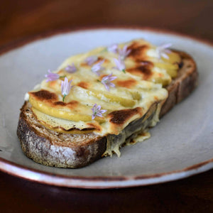 Aged Cheddar and Granny Smith Apple Toasts