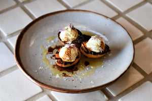 Grilled Apricots with Goat Cheese