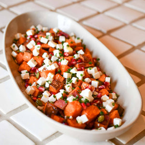 Roasted Sweet Potatoes with Pomegranates