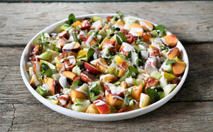 Summer Salad of Peaches, Tomatoes and Cucumbers