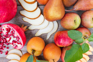 Fresh Fruit, apples, pears, pomegranates