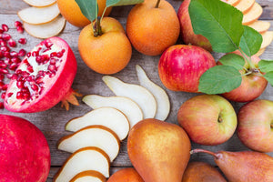Fresh Fruit, apples, pears, pomegranates