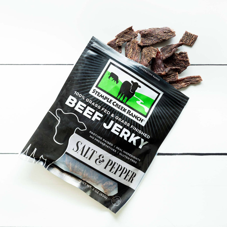 Grass-Fed Salt & Pepper Beef Jerky Grass-Fed Salt & Pepper Beef Jerky